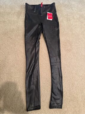 SPANX New with Tags Faux Leather High-Waist Leggings Black XS